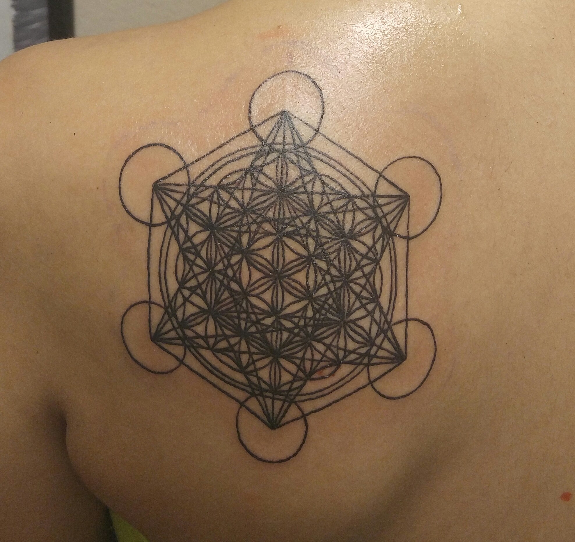 Sacred Geometry Tattoo  Spritual black line metatrons cube seed of   Larkin Crafts