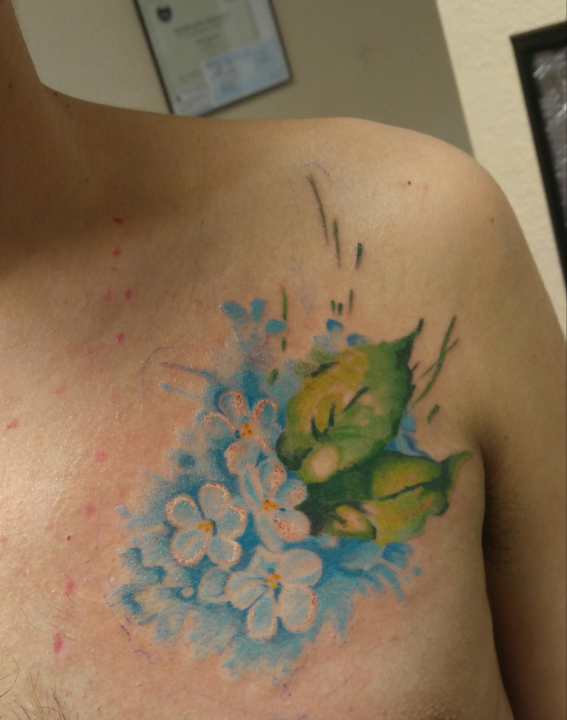 Water Color Flower Tattoo Longmont Colorado Raul Regalado