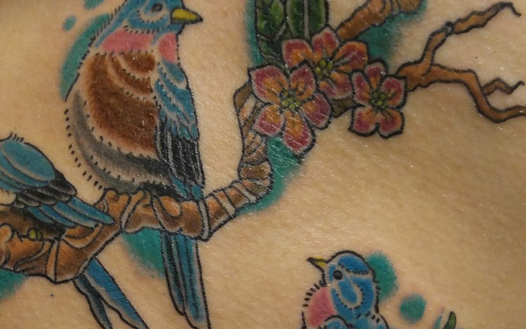 Bird on a Branch Tattoo