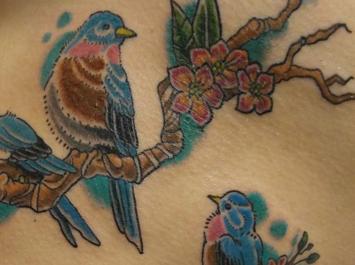 Bird on a Branch Tattoo