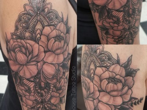 Peonies and Deco Tattoo